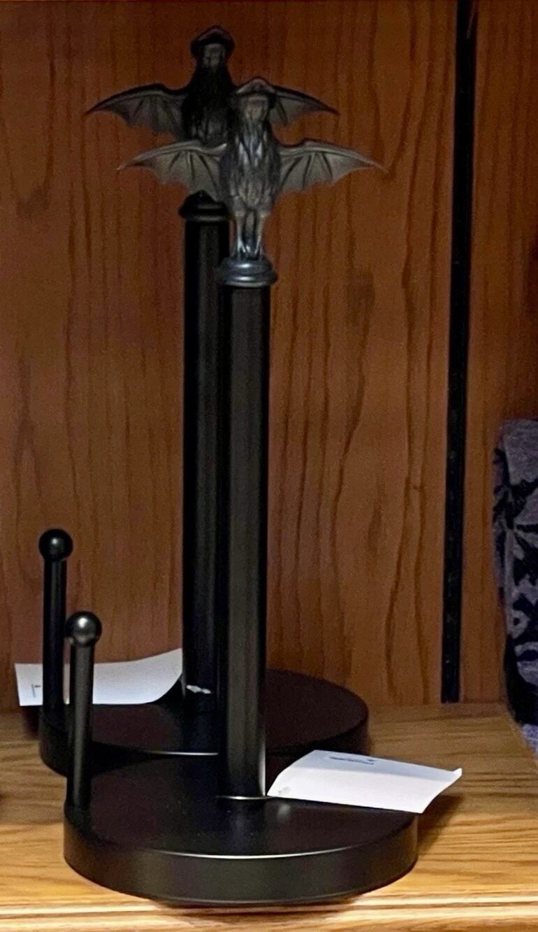 Disney Haunted Mansion Bat Paper Towel Holder Gothic Kitchen Decor 16" Black